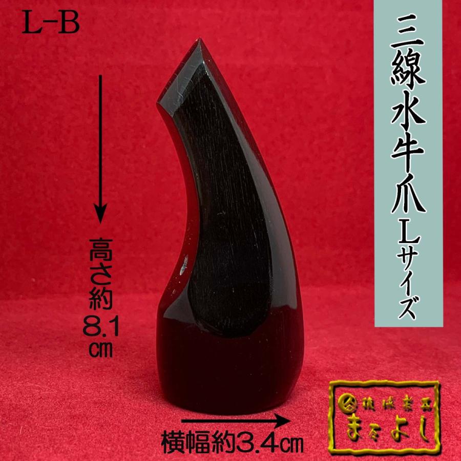 水牛角製三線爪　3点セット 水牛角三線爪 Lサイズ （L-B） : 琉球楽器またよし Yahoo!ショップ