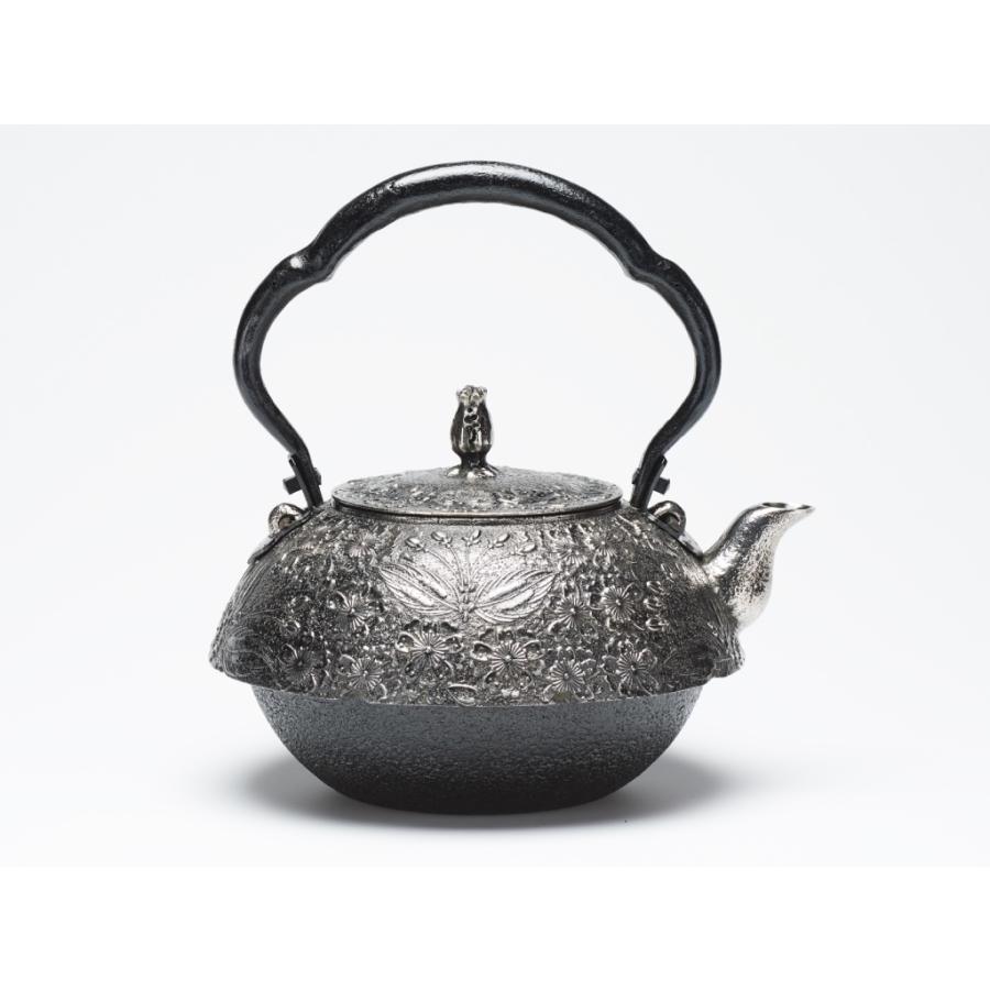 千鳥型 1.6L 砂鉄 桜模様 袋木瓜座付鉉 : MATEC PRODUCTS STORE - 通販