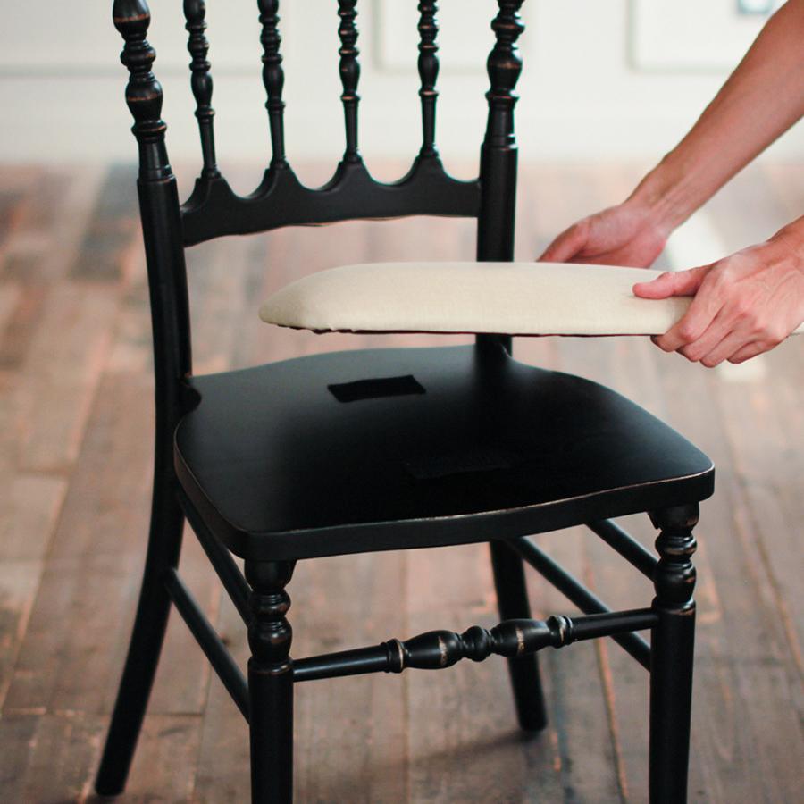 ナポレオンチェア【ブラック/クラシックブルー】アンティークチェア