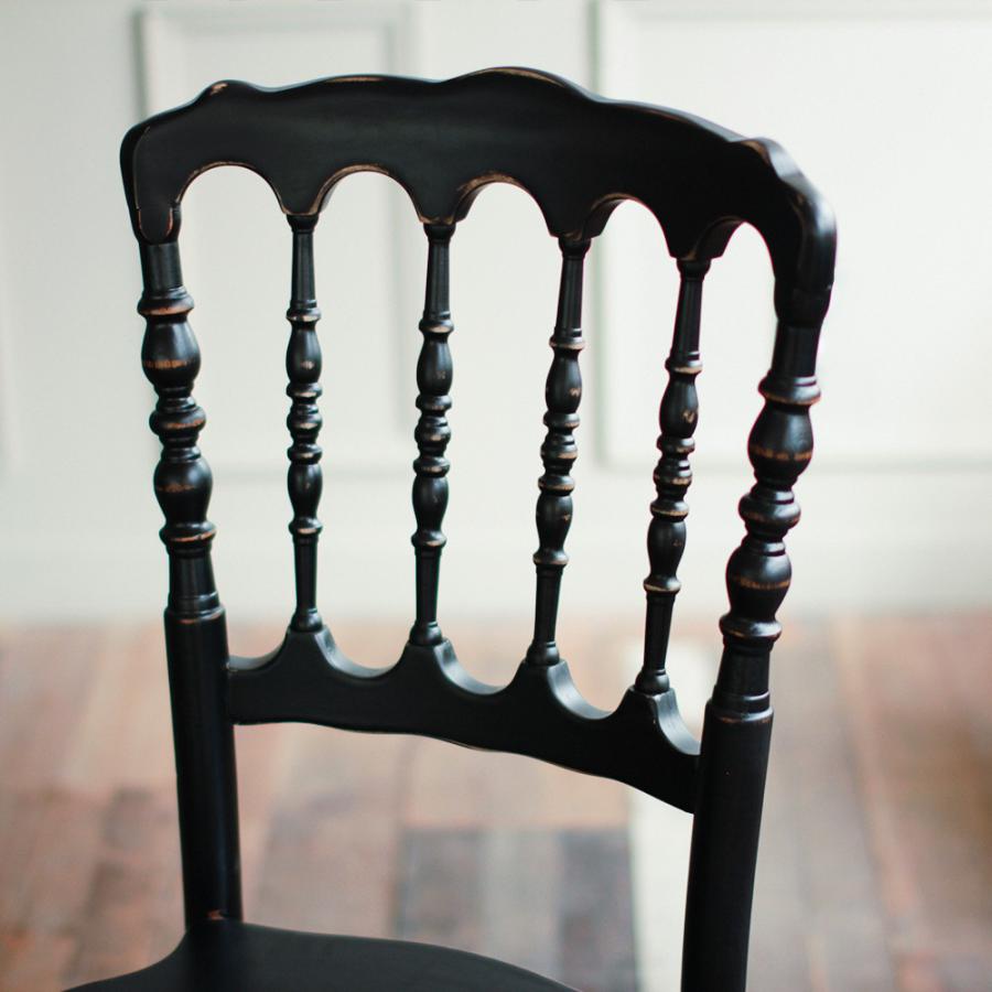 ナポレオンチェア【ブラック/クラシックブルー】アンティークチェア