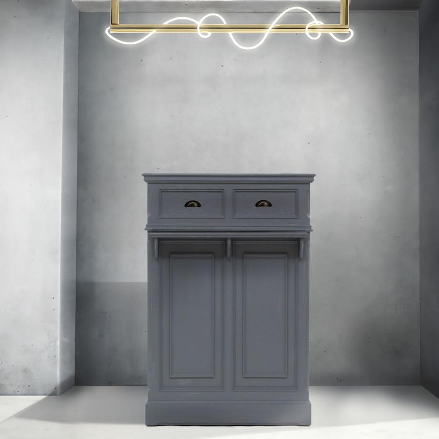 特注レセプションカウンター／レジカウンター レセプションカウンター幅75【グレー】受付カウンター 受付台