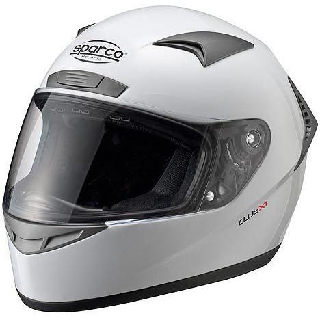 SPARCO（スパルコ）ヘルメット ECE05規格 CLUB X1 ホワイト Lサイズ（60cm）エントリーモデル サーキット走行に最適｜materiamix-shop