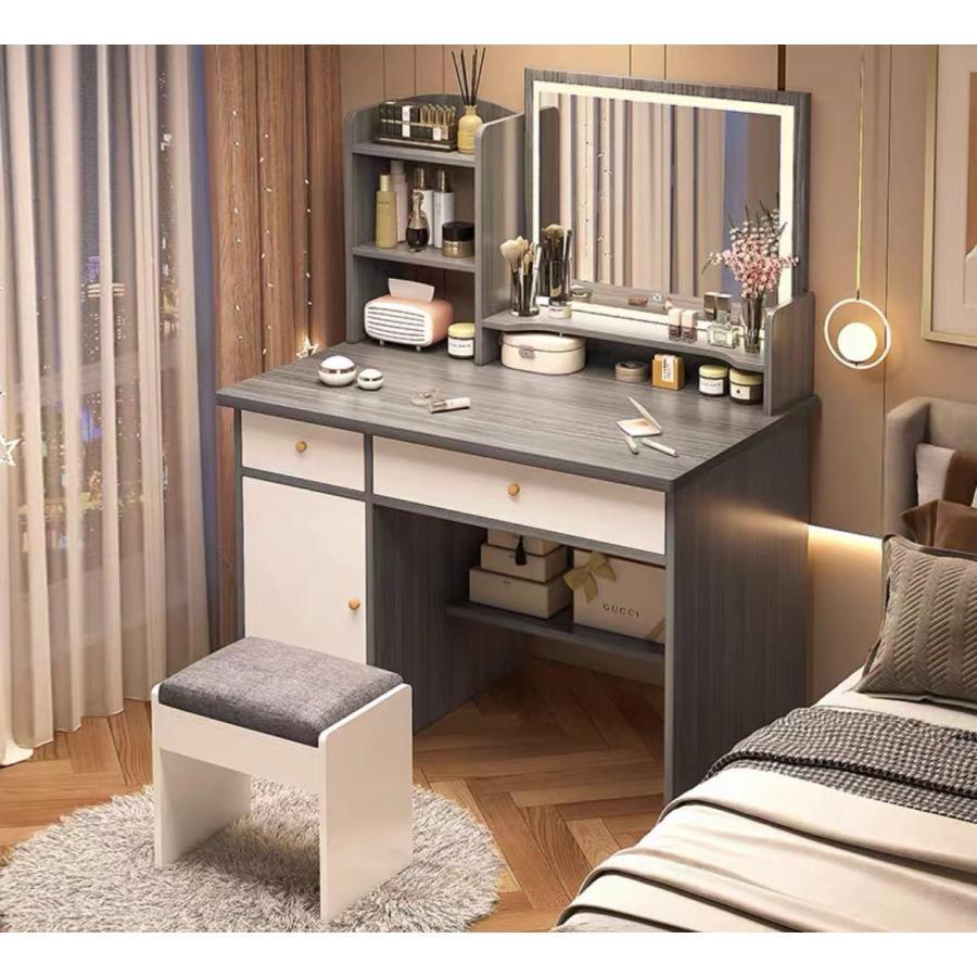 ドレッサー おしゃれ テーブル 安い 鏡台 椅子 スツール セット 収納 LED ドレッサー おしゃれ テーブル 安い 鏡台 椅子 スツール セット