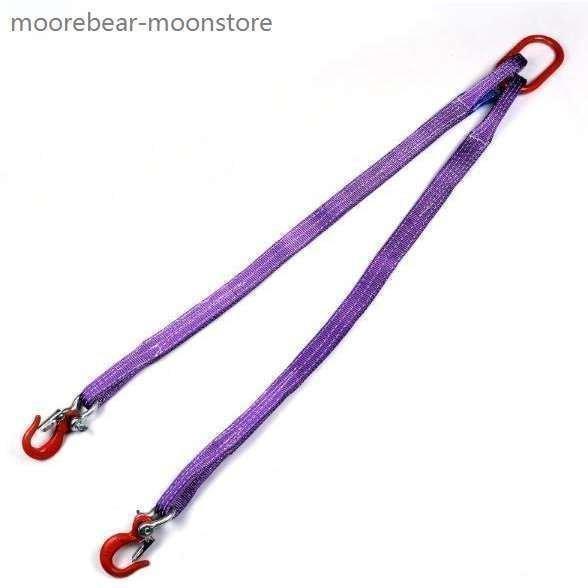 ベルトスリング 2点吊りスリングベルト 合金鋼製フック付き リング付き ポリエステル製 使用荷重2t 玉掛け作業 運搬 荷吊り 業務用 1m | ブランド登録なし | 01