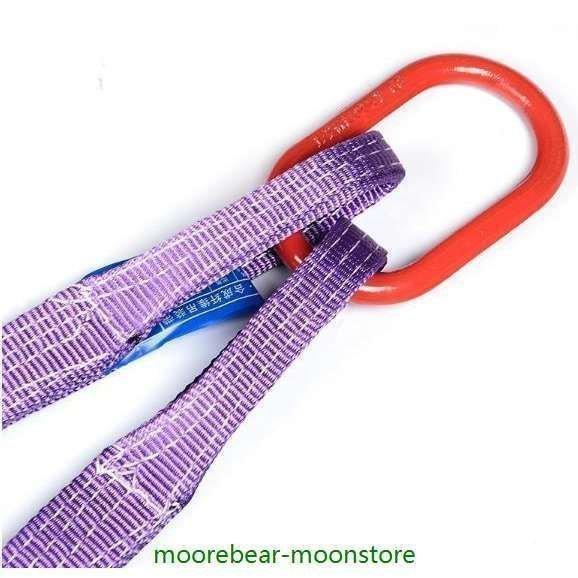 ベルトスリング 2点吊りスリングベルト 合金鋼製フック付き リング付き ポリエステル製 使用荷重2t 玉掛け作業 運搬 荷吊り 業務用 1m | ブランド登録なし | 03