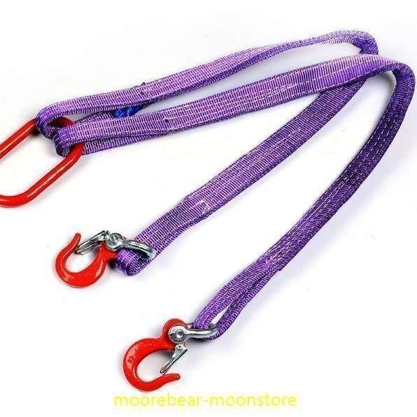 ベルトスリング 2点吊りスリングベルト 合金鋼製フック付き リング付き ポリエステル製 使用荷重2t 玉掛け作業 運搬 荷吊り 業務用 1m | ブランド登録なし | 05