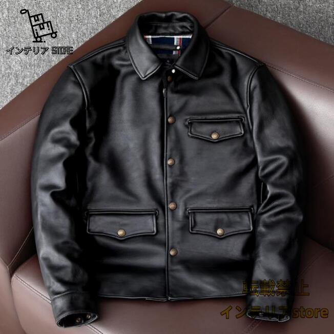 ホースレザー　ドライビングジャケット 楽天市場】新品 芯ホースハイド 復刻50's ドライビングコート