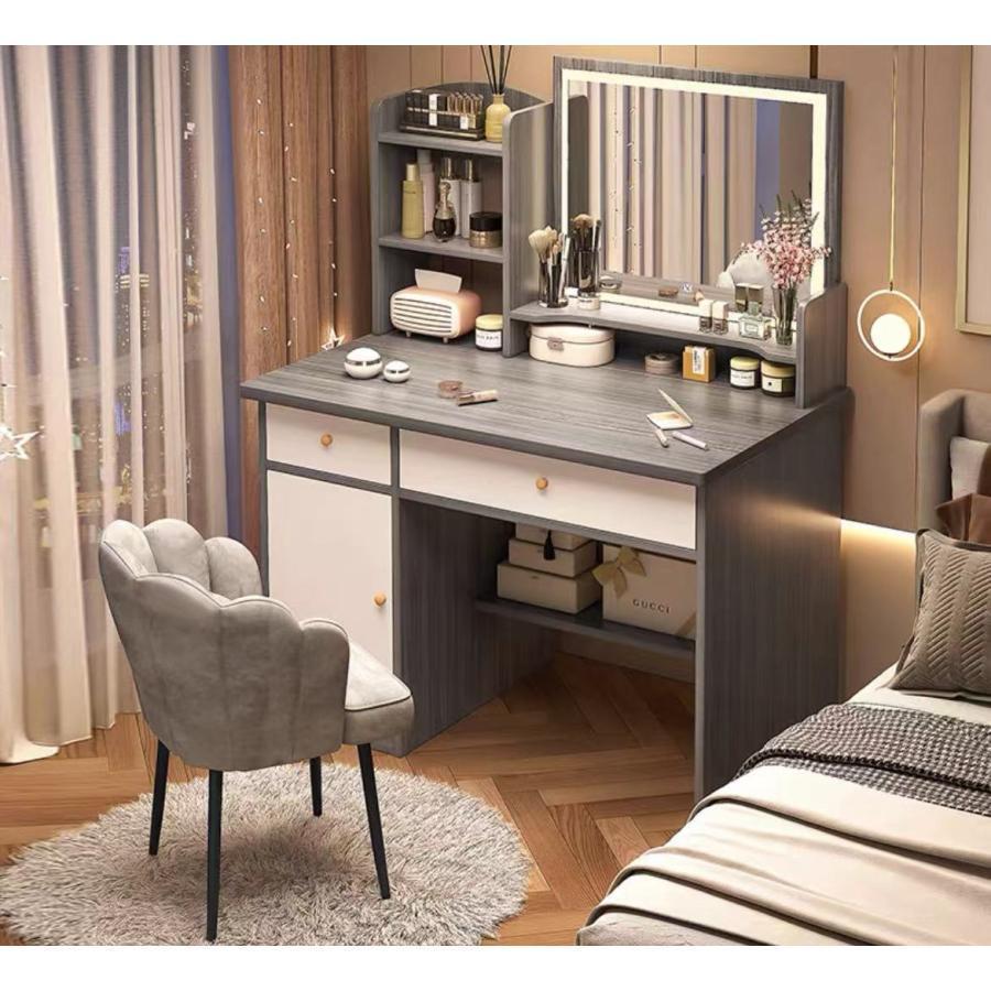 ドレッサー おしゃれ テーブル 安い 鏡台 椅子 スツール セット 収納