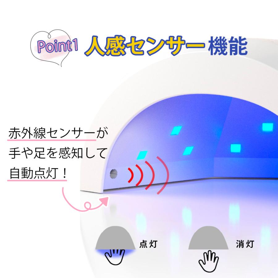 ジェル ネイルライト uvライト led ネイルライト48W LED UVライト