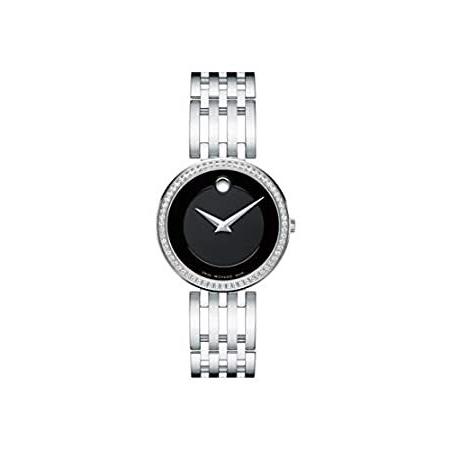 ビッグ割引 Esperanza Women's Movado Stainless S好評販売中 Bezel, Accent Diamond with Watch Steel 腕時計用ケース