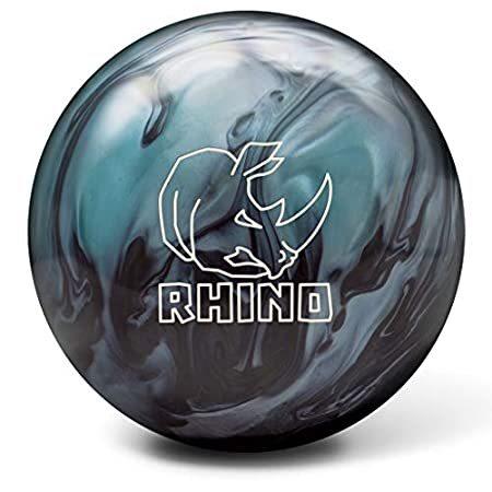 特別価格brunswick Rhino Reactive ボーリングボール ドリル済み メタリックブルー ブラック 14ポンド好評販売