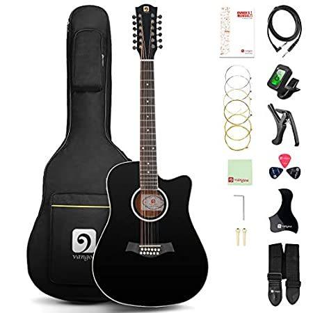 Vangoa 12 String Guitar Acoustic ラーランドヤフー店のvangoa Cutaway Guitar ピック Bundle Bundle