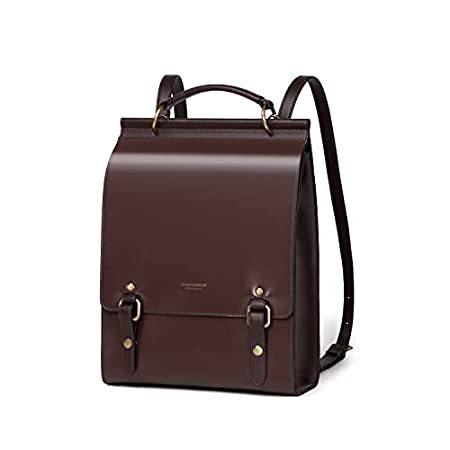 お手頃価格 Purse Backpack Cnoles for Scho好評販売中 Bag Vintage Anti-theft Leather Genuine Women ノートパソコンバッグ、ケース