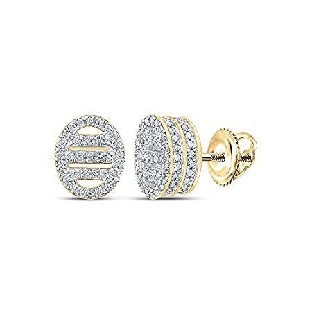2021セール Round Gold Yellow 10kt Collection 特別価格Dazzlingrock Diamond Earrings好評販売中 Oval Ladies イヤリング