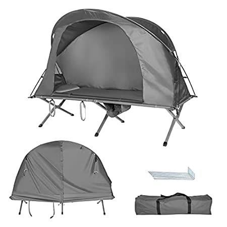 人気スポー新作 Elevated Foldable Tent, Cot Camping 4-in-1 特別価格Tangkula Tent t好評販売中 Person 1 for Set マミー型寝袋