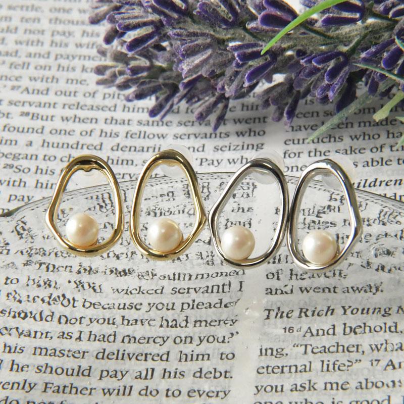10%OFFクーポン レディース ピアス CACHELLIE カシェリエ  パール × メタル オーバル セラミック ポスト ピアス C8880 アクセサリー イヤリング 両耳用 | CACHELLIE | 08