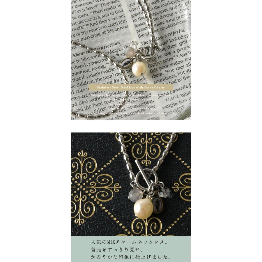 10%OFFクーポン レディース ネックレス COSTARRING コ・スターリング 天然石 フロントチャーム ステンレス ネックレス 26-2-002-sne アクセサリー 母の日 ギフト_2