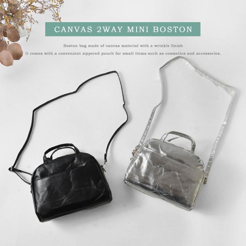ミニボストンポーチ EARTH MADE（アースメイド） 10%OFFクーポン バッグ レディース CANVAS