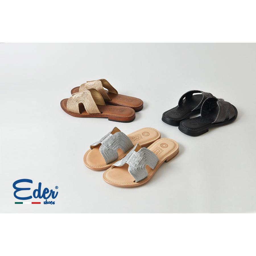 E06620 新品 el nido レザーサンダル：42 レオパード/ベージュ EDER SHOES SALE 40%OFF shoes エダー シューズ メタリック