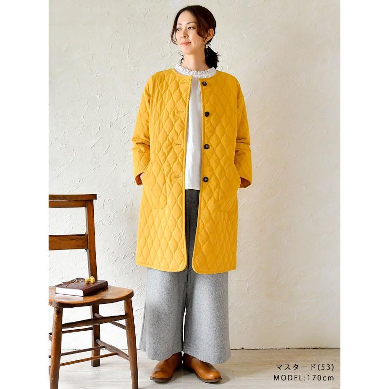 コート レディース Sale 40 Off Eka エーカ ノーカラー キルティング コート 秋 冬 長袖 クリスマス Eka Matilda 通販 Yahoo ショッピング