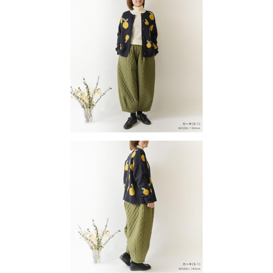 SALE 40%OFF olet ihana オレットイハナ (BARNDOOR バーンドア) 中綿 キルティング パンツ (1204024g)レディース 秋 冬 北欧 暖か 温か ゆったり 防寒 スッキリ_2