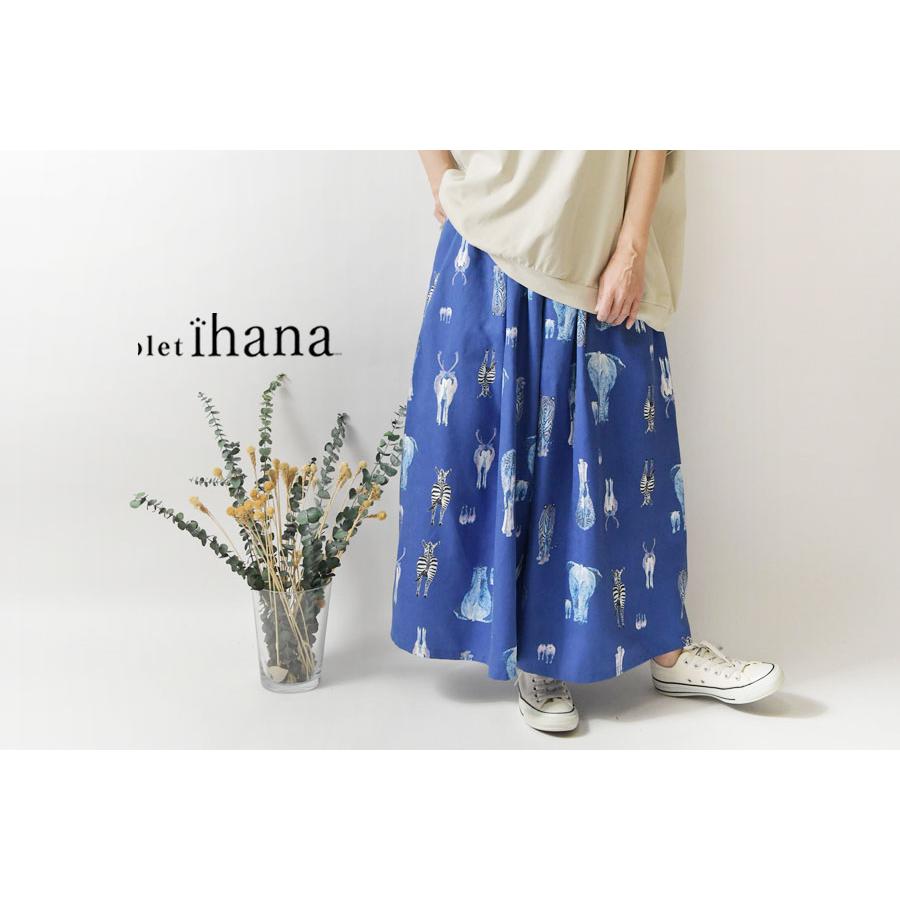10%OFFクーポン パンツ レディース olet ihana オレットイハナ BARNDOOR バーンドア ピーチスキン アニマルヒップ 総プリント キュロット パンツ 1204030 春 夏_1