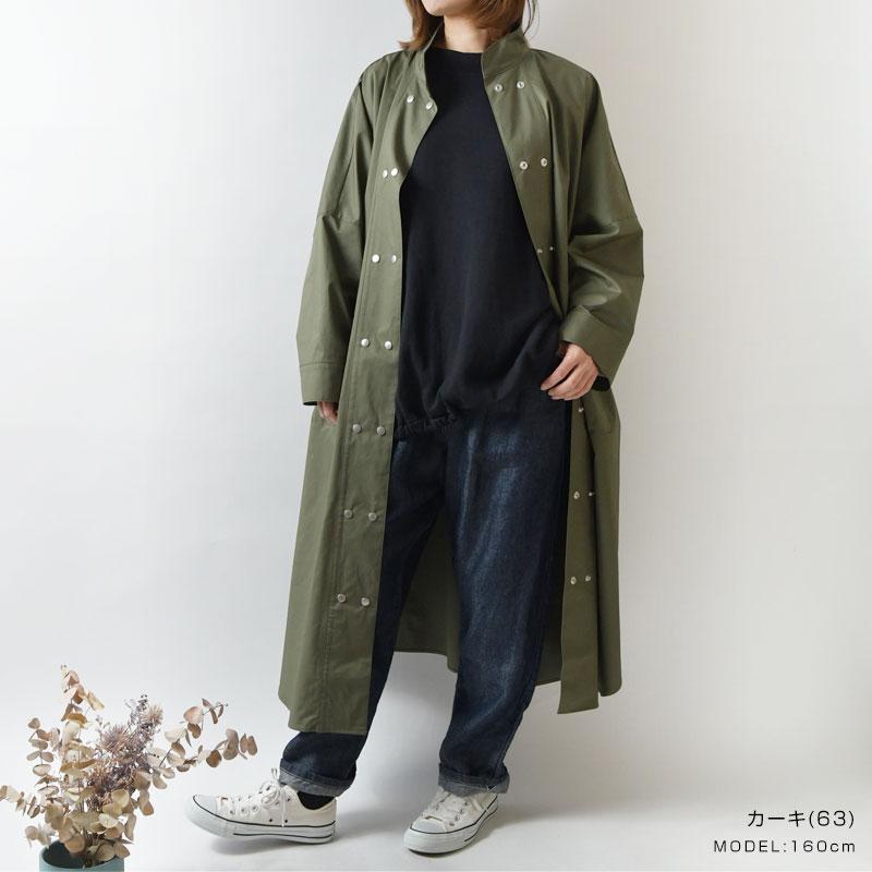 SALE 50%OFF ina イナ コットン ツイル 前 ドット ボタン 開き