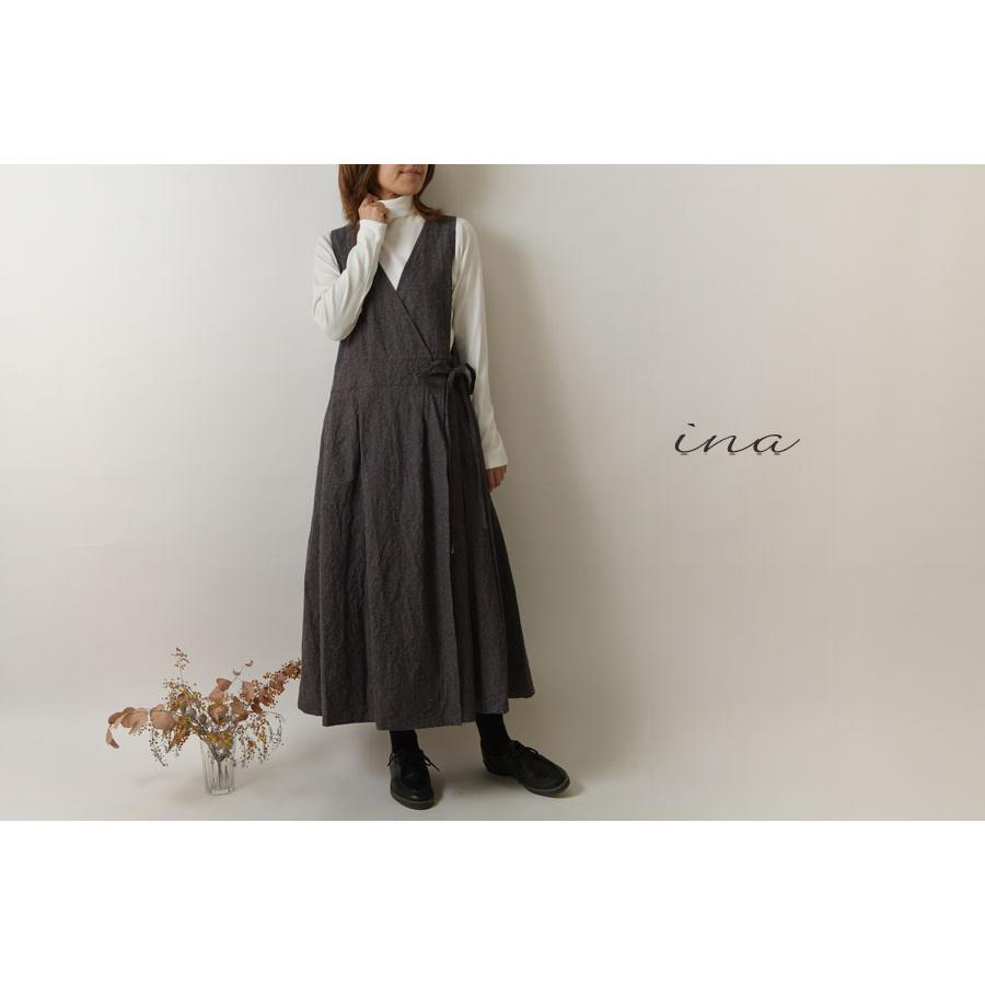 イナ ジャンパースカート レディース ina コットン リネン