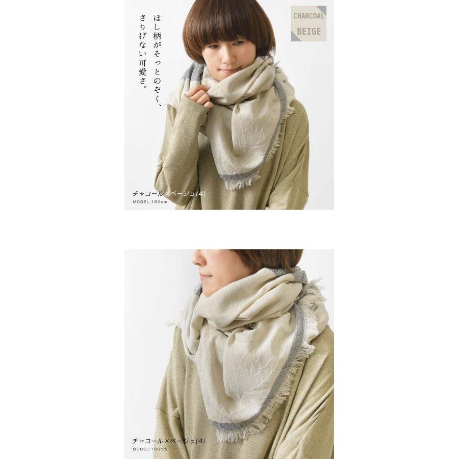 クーポン対象外 niki* ニキ 播州織 コットン ウール 2カラー パネル hoshi ストール 615-036 レディース 春 夏 秋 冬 大判 マフラー ショール 伝統工芸 母の日_7