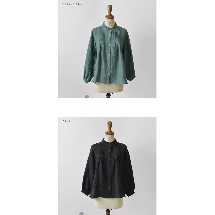 極美品✨現行品 ヌーランドオロー フリルカラー リネン ブラウス 日本製 nous rendent heureux ヌーランドオロー】リネン フリル リボン