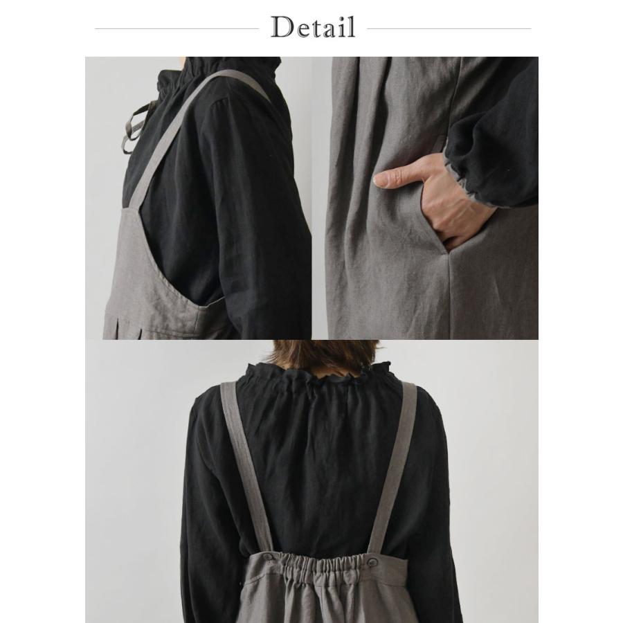 10%OFFクーポン サロペット レディース nous rendent heureux ヌーランドオロー ベルガモリネン サロペットパンツ 824125 春 夏 秋 冬 ロング オールインワン 麻_6