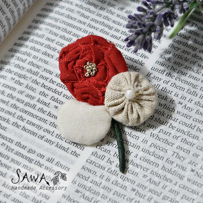 10%OFFクーポン ブローチ SAWA サワ 三つ花 te-bro-33 アクセサリー