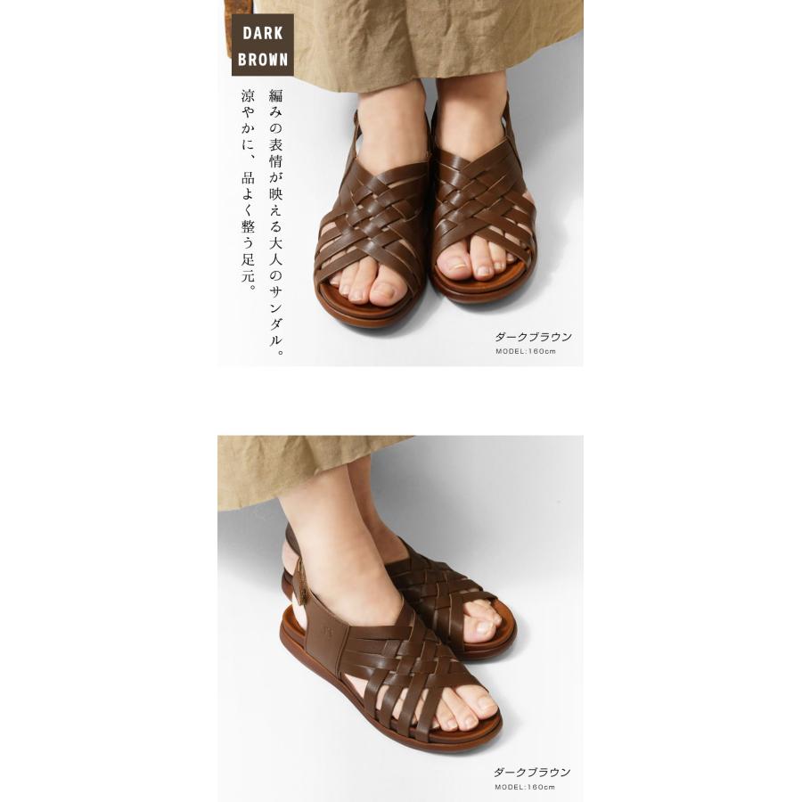 【未使用級】チャムラ メッシュ サンダル スリッポン ブラウン 28 レザー 10%OFFクーポン サンダル レディース Shake・In cloak シェイクイン