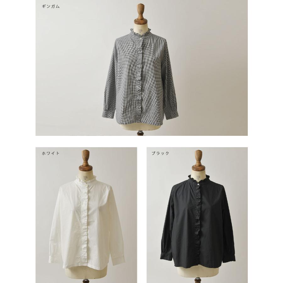 10%OFFクーポン ブラウス レディース SO エスオー コットン 60s タイプライター フリル ブラウス sb1967 春 夏 おしゃれ 長袖 高品質 シンプルデザイン | SO(ファッション) | 10