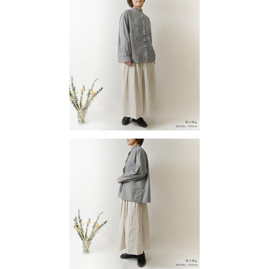 10%OFFクーポン ブラウス レディース SO エスオー コットン 60s タイプライター フリル ブラウス sb1967 春 夏 おしゃれ 長袖 高品質 シンプルデザイン | SO(ファッション) | 02