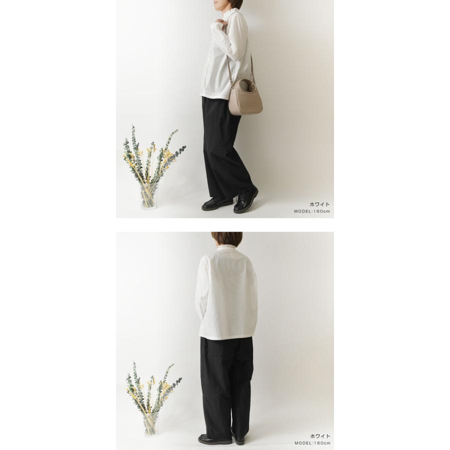 10%OFFクーポン ブラウス レディース SO エスオー コットン 60s タイプライター フリル ブラウス sb1967 春 夏 おしゃれ 長袖 高品質 シンプルデザイン | SO(ファッション) | 04