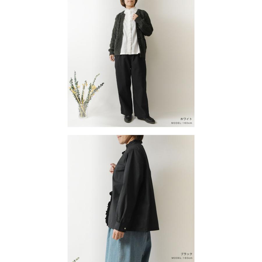 10%OFFクーポン ブラウス レディース SO エスオー コットン 60s タイプライター フリル ブラウス sb1967 春 夏 おしゃれ 長袖 高品質 シンプルデザイン | SO(ファッション) | 05