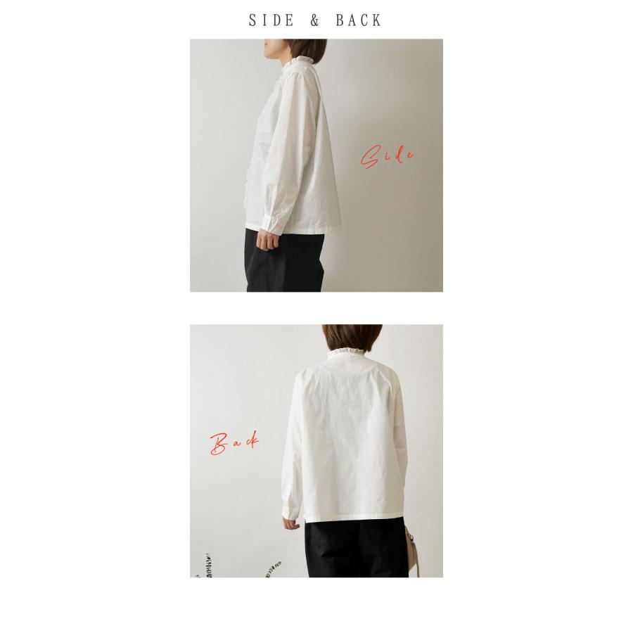 10%OFFクーポン ブラウス レディース SO エスオー コットン 60s タイプライター フリル ブラウス sb1967 春 夏 おしゃれ 長袖 高品質 シンプルデザイン | SO(ファッション) | 09