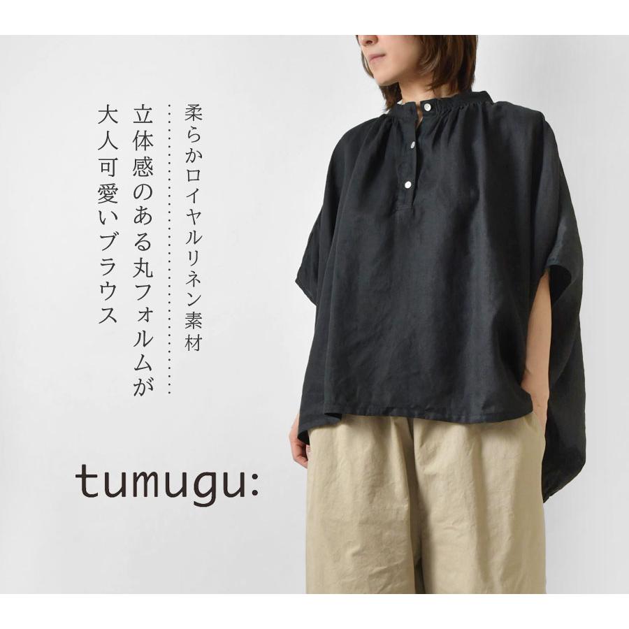 10%OFFクーポン ブラウス レディース tumugu ツムグ ロイヤルリネン