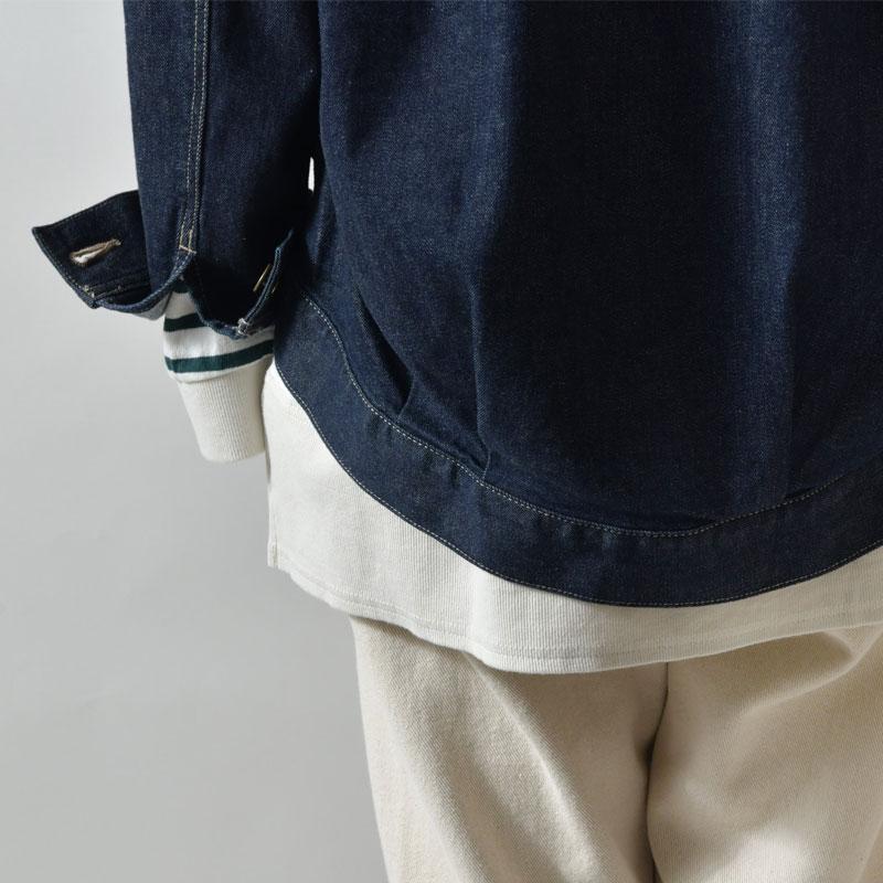 vent blanc 11oz デニム ノーカラー ジャケットVBJ213364 vent blanc ヴァンブラン】11oz デニム ノーカラー ジャケット