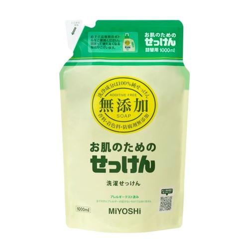 ミヨシ石鹸 無添加 お肌のためのせっけん 洗濯せっけん 液体タイプ 詰替用（1Ｌ）/ ミヨシ石鹸｜matinozakka