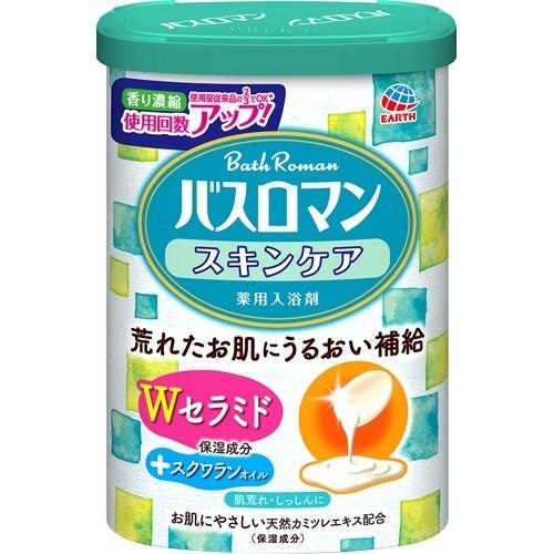 (送料無料)(まとめ買い・ケース販売)バスロマン スキンケア Wセラミド（600g）（15個セット）/ アース製薬