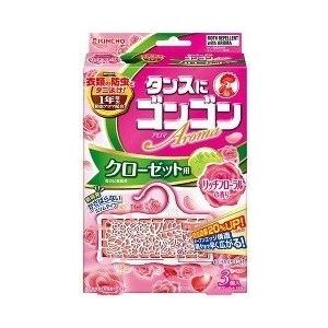 (送料無料)(まとめ買い・ケース販売)ゴンゴンアロマ クローゼット用 N リッチフローラルの香り(3個入)（40個セット）/ 金鳥