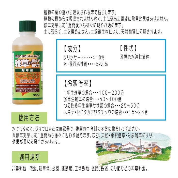 コスパ抜群プロ使用の除草剤 スーパーグリホ 500ml (グリホサート