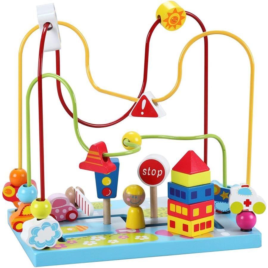 注目 1歳半 1歳 赤ちゃん 知育玩具 おもちゃ ビーズコースター ルーピング 車 バイ アンド ハイウェイ クラシックワールド World Classic 知育玩具