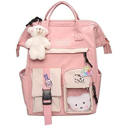 SIGNABOT バックパック防水バックパック 10代の女の子のための派手なハイスクールバッグかわいい旅行 リュックサック ピンク その他バッグ