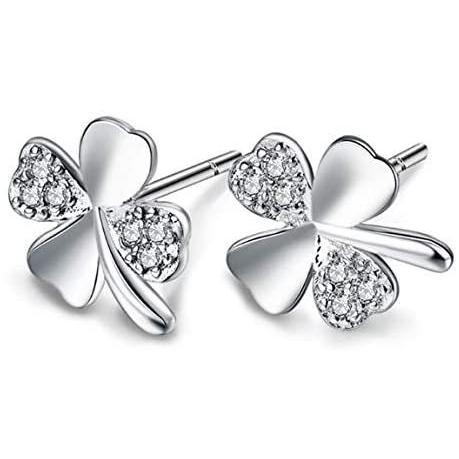 人気商品 Brillante Carino 925シルバーの四葉のクローバースタッドピアス シンプルで可愛い オリジナルギフトbox付き プレゼントに最適 ピアス Www We Job Com