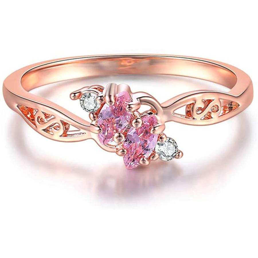 B品セール Mikamu 指輪 レディース Czダイヤモンド 18金rgp 人気 細身 レディースかわいい リング 婚約指輪 結婚指輪 恋人 プレゼント ピンク Hanagrocare Com
