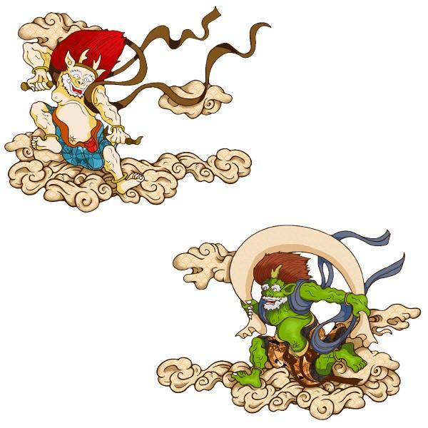 和柄ｔシャツ 風神雷神 キッズ半袖 バックプリント Ma 0099 Kt B 纏yahoo ショップ 通販 Yahoo ショッピング