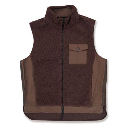 2021新作秋冬 Edit clothing Hard seep boa vest(ハードシープボアベスト/ブラウン)